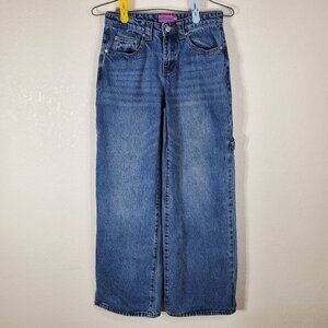 VTG Edikted Womens XS Baggy Cargo Wide Leg Jeans 26x29 90's Y2K  Blue Denim